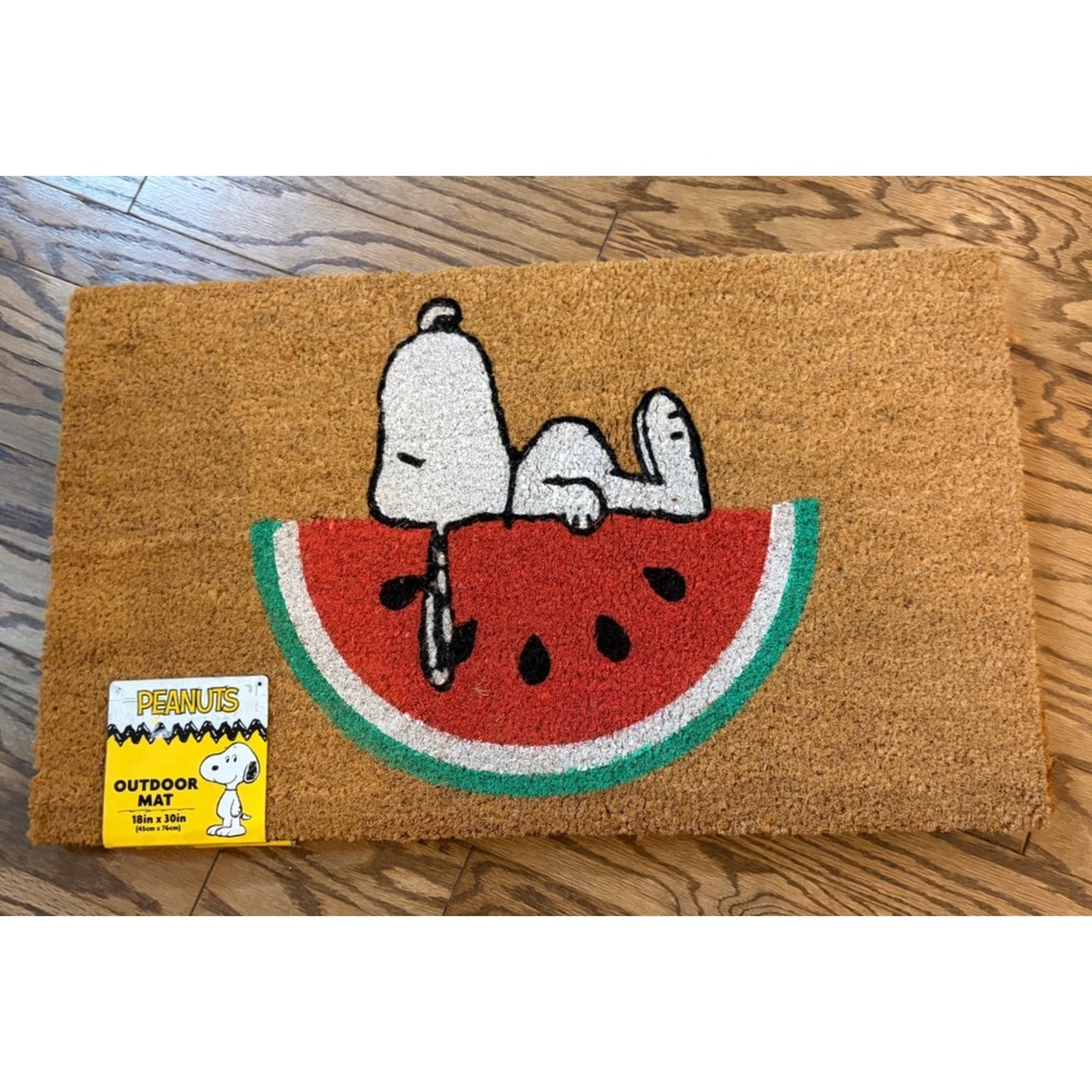Peanuts Snoopy Watermelon Outdoor Coir Doormat 18x30 Summer Porch NWT